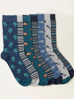 FatFace 7 paires de chaussettes Sealife