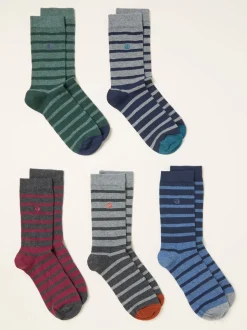 FatFace 5 paires de Chaussettes Rayure