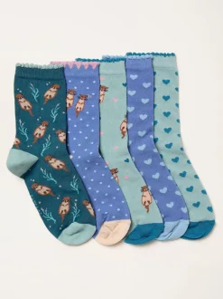 FatFace 5 paires de chaussettes loutres