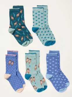 FatFace 5 paires de chaussettes loutres