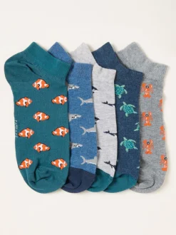FatFace 5 paires de chaussettes Baskets Sealife
