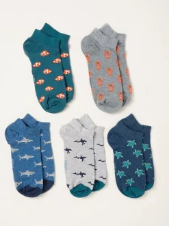 FatFace 5 paires de chaussettes Baskets Sealife