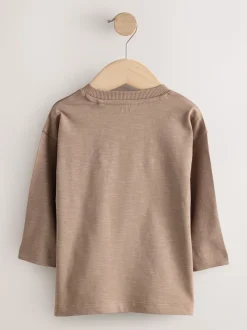 Fauve neutre Hamish - Lot de 3 T-shirts à manches longues imprimé animal et personnage (3mois-7 ans)