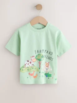 Ferme aquarelle verte - Lot de 3 t-shirts graphiques à manches courtes (3mois7ans)