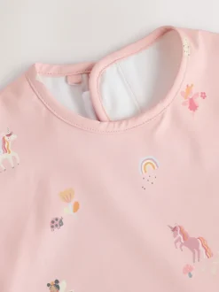 Fées licorne roses - Bavoir à manches de sevrage et d’alimentation
