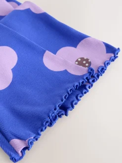 Fleur bleue - Leggings évasés à côtes (3mths-7yrs)