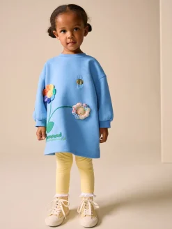 Fleur bleue - Robe en molleton décontractée (3mois à7ans)
