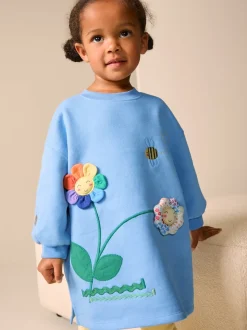 Fleur bleue - Robe en molleton décontractée (3mois à7ans)