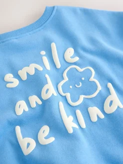 Fleur bleue - Sweat à col ras du cou (3mths-7yrs)