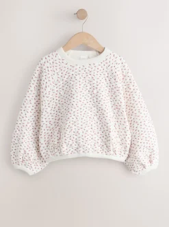 Fleur crème Ditsy - Sweat-shirt matelassé (3-16ans)