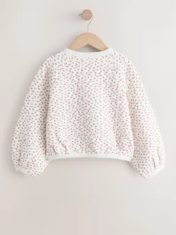Fleur crème Ditsy - Sweat-shirt matelassé (3-16ans)