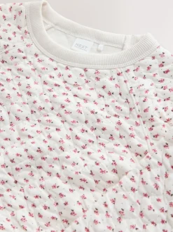 Fleur crème Ditsy - Sweat-shirt matelassé (3-16ans)