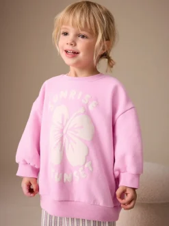 Fleur rose - Ensemble Sweat-shirt et Pantalons Amples (3mois-7ans)