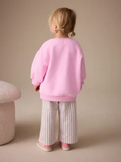 Fleur rose - Ensemble Sweat-shirt et Pantalons Amples (3mois-7ans)