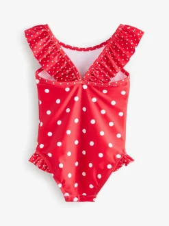 Fleur rouge à pois - Maillot de bain à volants Cath Kidston (3mois à7ans)