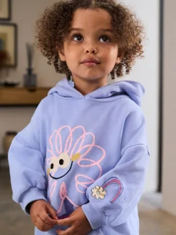Fleur violette rayée - Ensemble sweat à capuche et coupe ballon Survêtement (3mois -7ans)