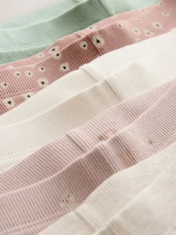 Fleuri - Lot de 5 leggings côtelés (3mois-7ans)