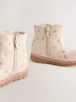 Fleuri neutre - Bottines Chelsea zippées à glands