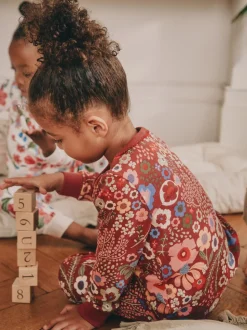 Fleuri rouge/vert - Lot de 3 pyjamas Snuggle (9mois-10ans)