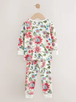 Fleuri rouge/vert - Lot de 3 pyjamas Snuggle (9mois-10ans)
