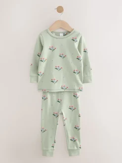 Fleuri rouge/vert - Lot de 3 pyjamas Snuggle (9mois-10ans)
