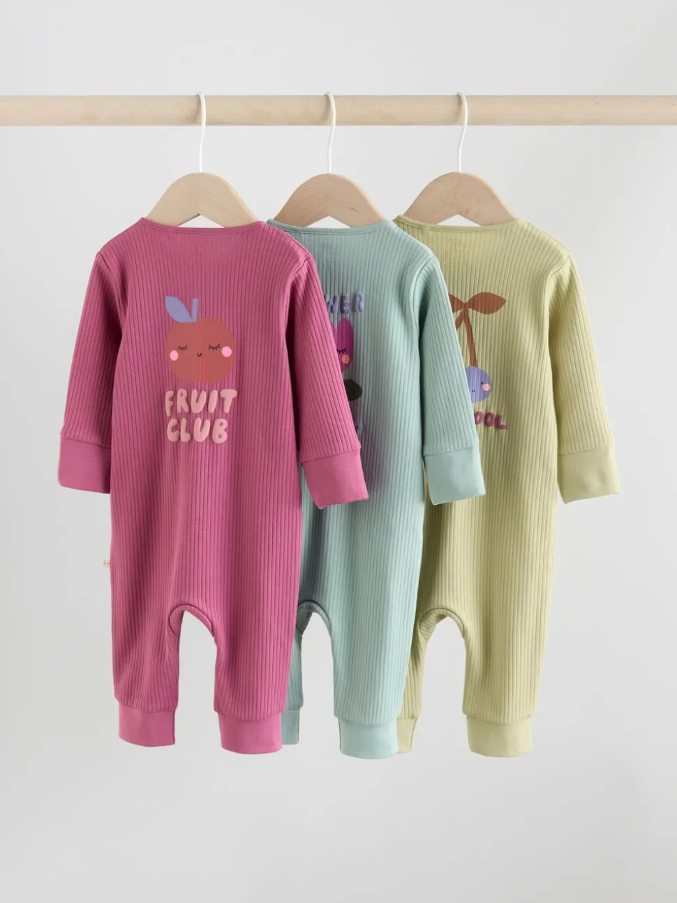 Fleurs multicolores - Combinaisons de nuit à fermeture éclair pour bébés 3 Pack (0mths-3yrs)