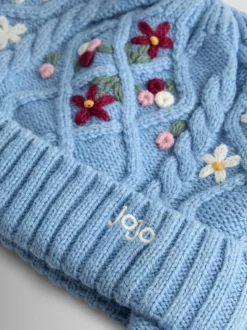 Floral bleu - Chapeau torsadé brodé JoJo Maman Bébé