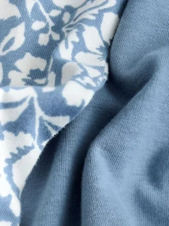 Floral bleu - Ensemble pyjama short en coton