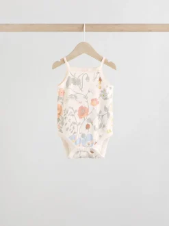 Floral bleu - Paquet de bodys pour bébé avec gilet 5