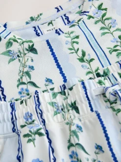 Floral bleu - Pyjama confortable à manches longues