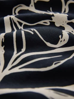 Floral d'or noir - Manches courtes Imprimé Polos