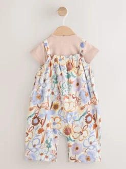 Floral pourpre - Ensemble Salopettes et Bodys en jersey BÉBÉ 2 Pieces (0mois-3ans)