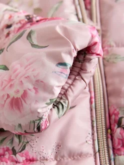 Floral rose - Combinaison de neige Résistant à la douche Faux Fur Trim (3mths-7yrs)