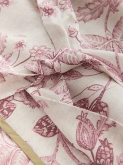 Floral rose - Robe de chambre en viscose/lin Blend