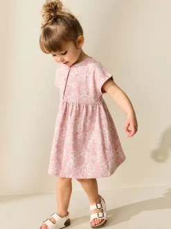 Floral rose - Robe en jersey (3mois à7ans)