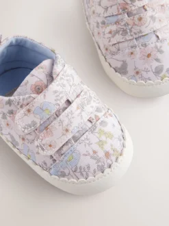 Floral rose - Touch Fasten Bébé Trainers (0-24mths)