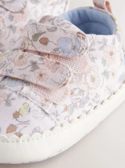 Floral rose - Touch Fasten Bébé Trainers (0-24mths)