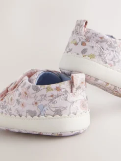 Floral rose - Touch Fasten Bébé Trainers (0-24mths)