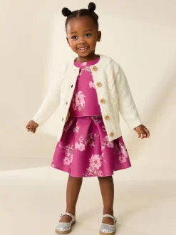 Floral rouge - Ensemble haut et jupe en plongée sous-marine (3mois-7ans)