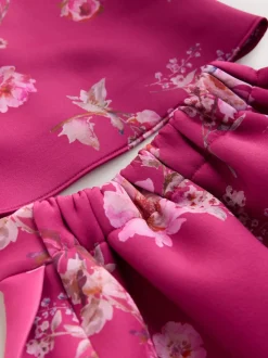 Floral rouge - Ensemble haut et jupe en plongée sous-marine (3mois-7ans)