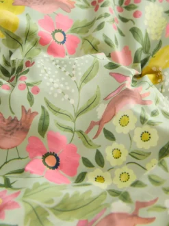 Floral vert - Manteau rembourré Résistant à la douche à ourlet à volants (3mois-7ans)