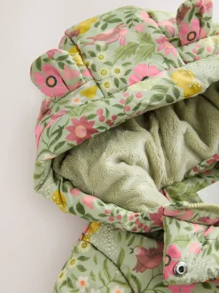 Floral vert - Manteau rembourré Résistant à la douche à ourlet à volants (3mois-7ans)