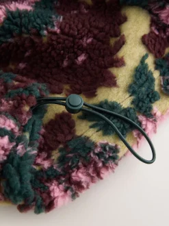 Floral vert - Sweat-shirt en polaire jacquard Teddy Borg à quart de zip