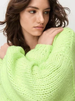 Fluro Vert - Cardigan en grosse maille doux