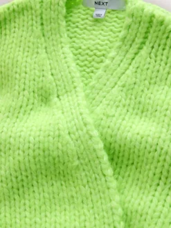 Fluro Vert - Cardigan en grosse maille doux