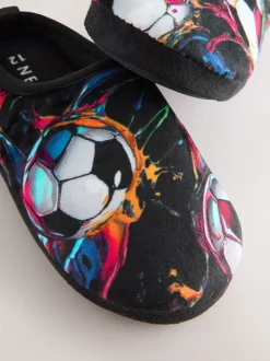 Football noir/multicolore - Mules chaussons