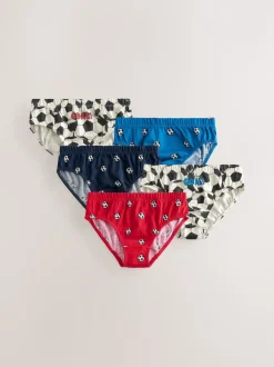 Football rouge/bleu - 100% Coton Imprimé Caleçons 5 Pack (1.5-10ans)