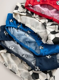 Football rouge/bleu - 100% Coton Imprimé Caleçons 5 Pack (1.5-10ans)