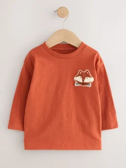 Forêt jaune ocre - T-shirts à manches longues avec appliqué, lot de 3 (3mois-7ans)