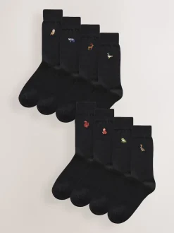 Forêt Noire - Paquet de chaussettes brodées amusantes 8